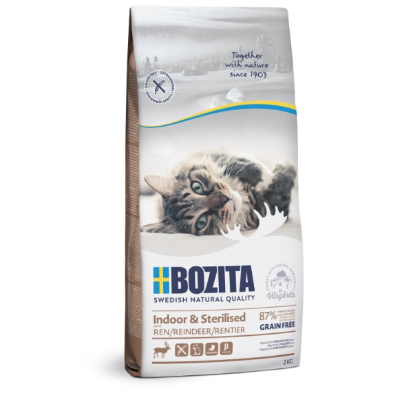 Bozita Feline Indoor & Sterilised - Grain Free - Reindeer 2kg