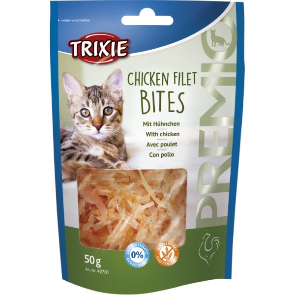 Trixie premio kylling filet biter til katt 50g 
