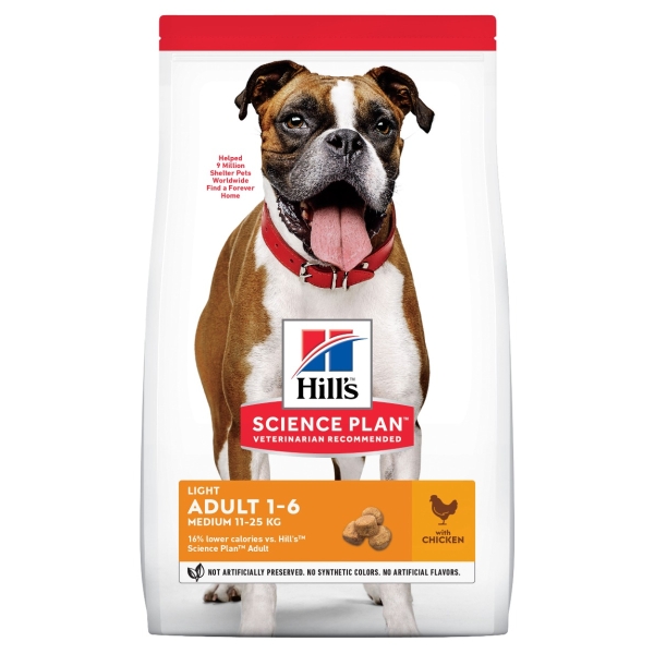 Hills Science Plan Dog Adult Light Medium Chicken -14kg