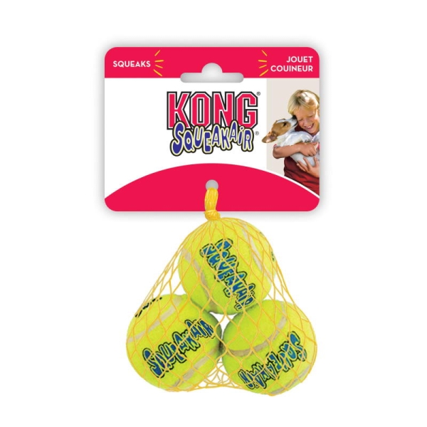 3pack Kong Air Dog Squeaker tennisball 