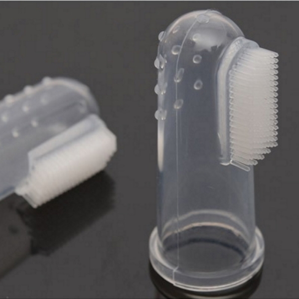 Fingertannbørste i silikon 5,5cm -transparent