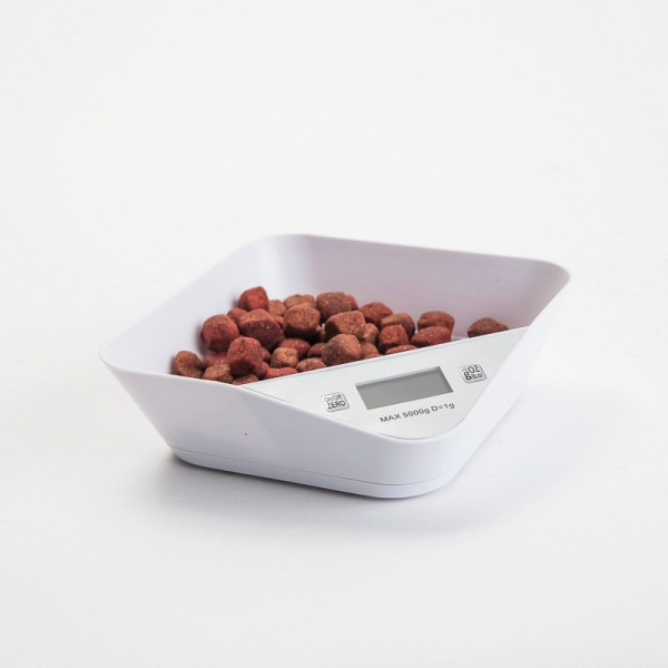 Digital Matvekt / matskål med display til hund og katt - inntil 1ltr eller 5kg. Enkelt å kombinere ingredienser nøyaktig og raskt. Presisjon på 1mg/1ml. 