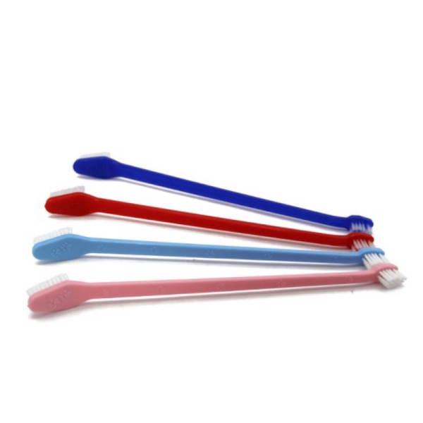 Dobbel tannbørste med liten og stor børste -lyseblå