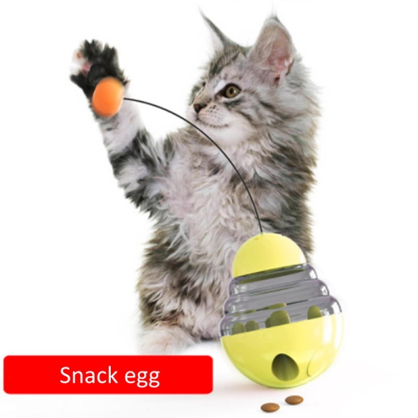Snack egg for katt 12,5cm -gul