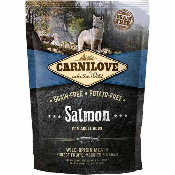 Carnilove Dog Adult Salmon, Carnilove voksen hund laks er hundemat for voksne og eldre hunder av alle raser og størrelser over 1 år. God kilde til lettfordøyelige proteiner, Carnilove adult laks, carnilove snack, godbit hund, godbiter til hund, hund godbi