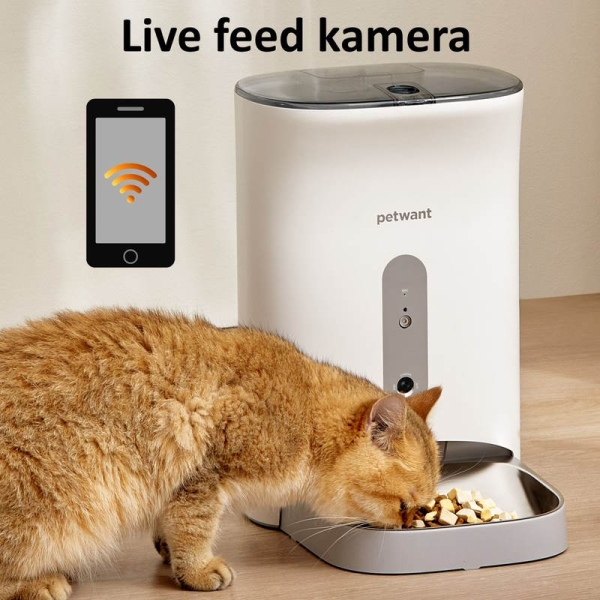 Fôrautomat katt, automatisk kattemater, pet feeder, fôrautomat hund, automatisk hundemater, fôrmaskin hund, fôrmaskin med kamera til hund, fôrmaskin katt med kamera