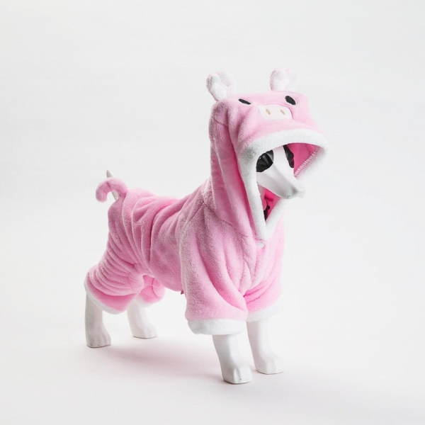 Rosa grisekostyme til hund ➤➤ Perfekt til halloween og party, men også til å bruke i hverdagen da stoffet er av god kvalitet samtidig som det er en god og varm