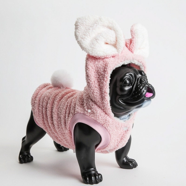Kanin bunny-suit kostyme til hund og katt - Rosa