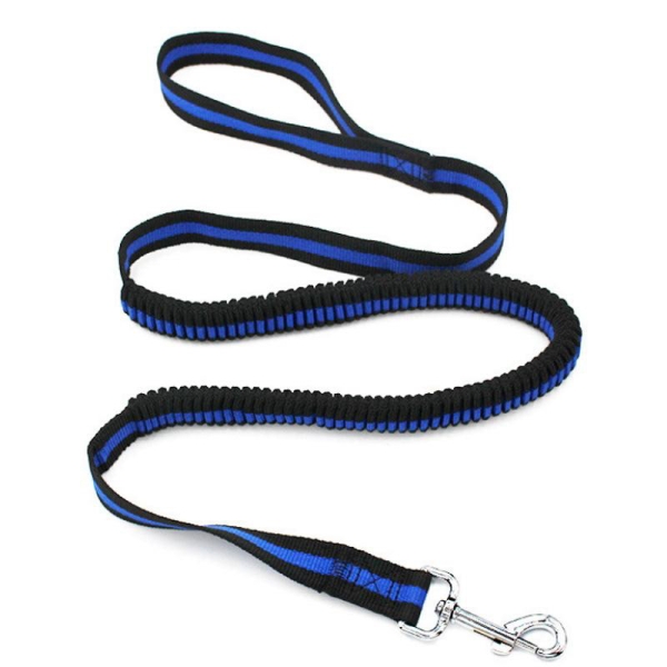 Støtdempende elastisk hundebånd som kan strekke seg fra 130 til 210 cm. Hundebåndet har håndtak nede ved festet til hundens halsbånd/sele for ekstra kontroll.