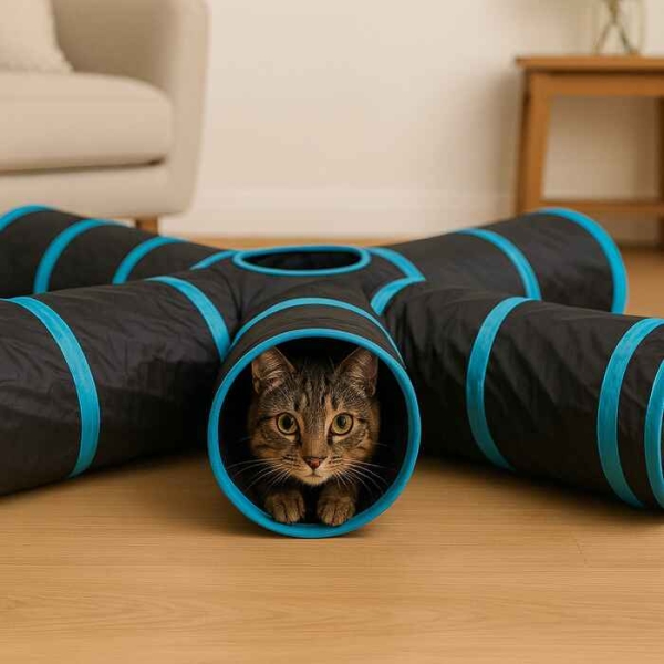 kattetunnell, tunnell katt, tunnell til katt med 4 armer