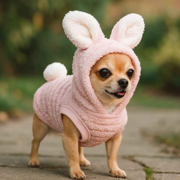 Kaninkostyme til hund, kaninkostyme til katt, halloween kostyme til hund