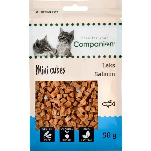 Godbiter til katt, godbiter til kattunge, companion godbiter til katt, godbiter med laks til katt, godbiter med fisk til kattunge, små kattegodbiter