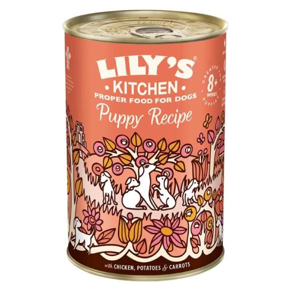 Våtfôr til valp, lilys kitchen puppy, våtfôr valp med kylling, valpefôr