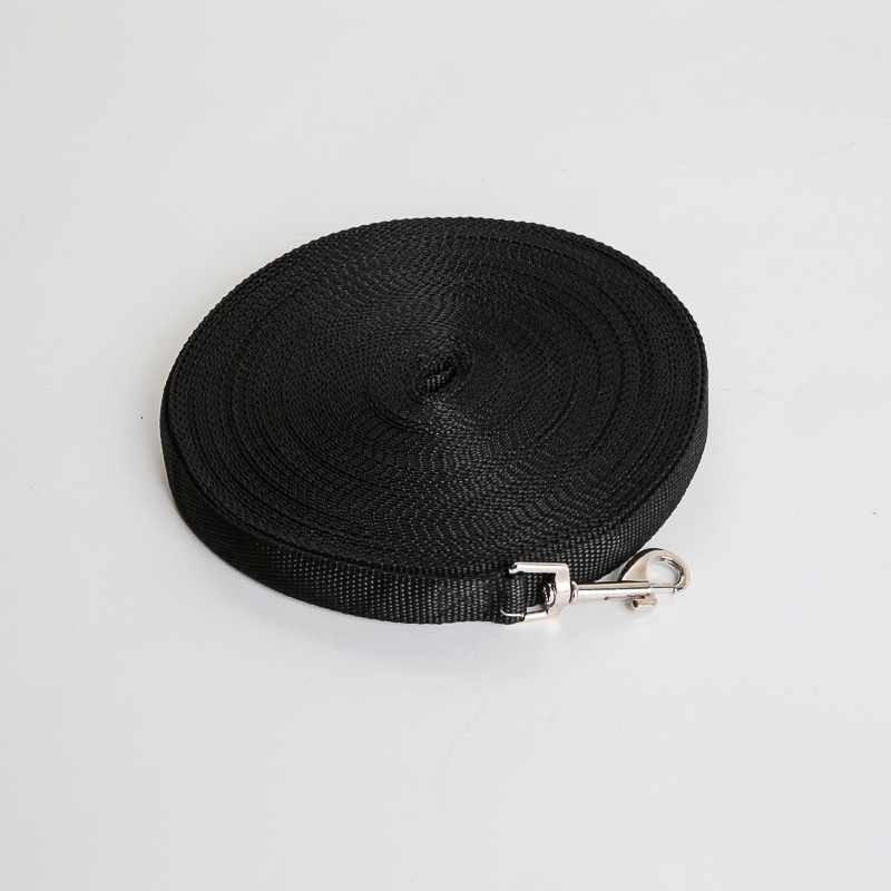 Langline hund, langline 10 meter, svart langline, flat langline