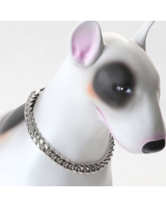 Sølvfarget halslenke i stål til hund