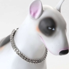 Sølvfarget halslenke i stål til hund