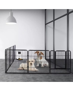 Hundegjerde til hage og innebruk med 8 paneler (Kvadrat: 1,54x1,54m)