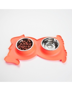 Dobbel antisøl mat / drikkebolle til hund