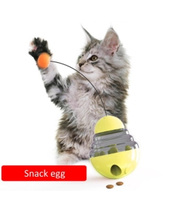 Katteleker | Snack egg for katt 12,5cm -gul