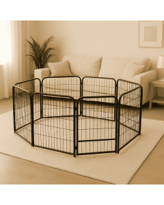 Hundegjerde til hage og innebruk med 8 paneler (Kvadrat: 1,54x1,54m)