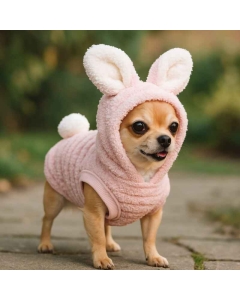 Kanin bunny-suit kostyme til hund og katt - Rosa