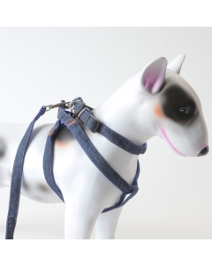 Jeans selesett med kobbel sele halsbånd 