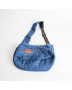 Jeans skulderveske til kjæledyret 48cm blå