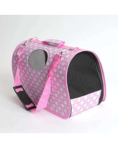 Hundeveske | skulderveske hund og katt – rosa ruter 43cm