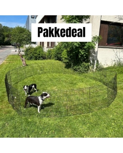Hundegjerde til bruk inne og i hagen med 24 paneler