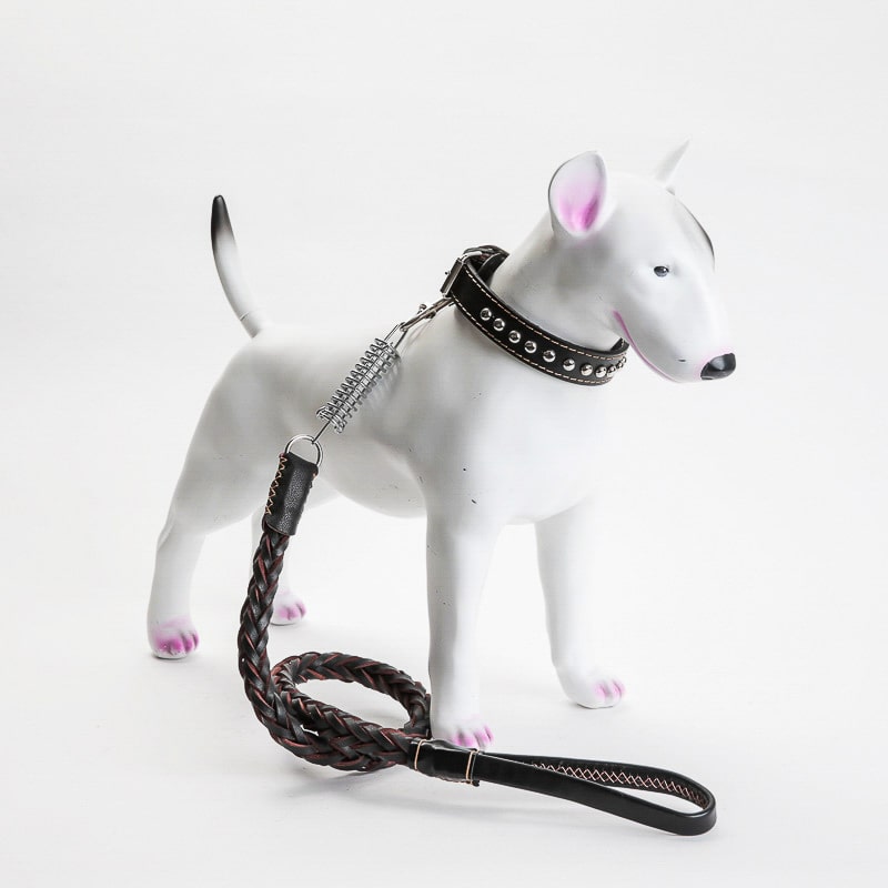 Product Image for Flettet lærkobbel og halsbånd med anti trekk