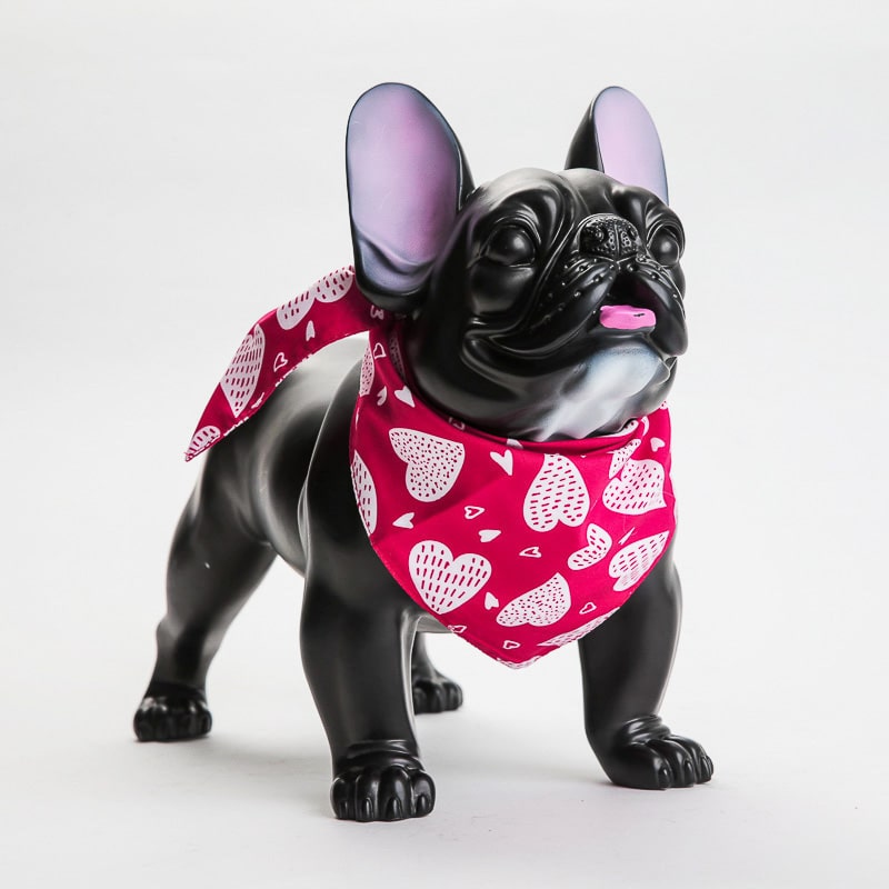 Product Image for Halstørkle bandana hund-katt hjertemønster - Rød