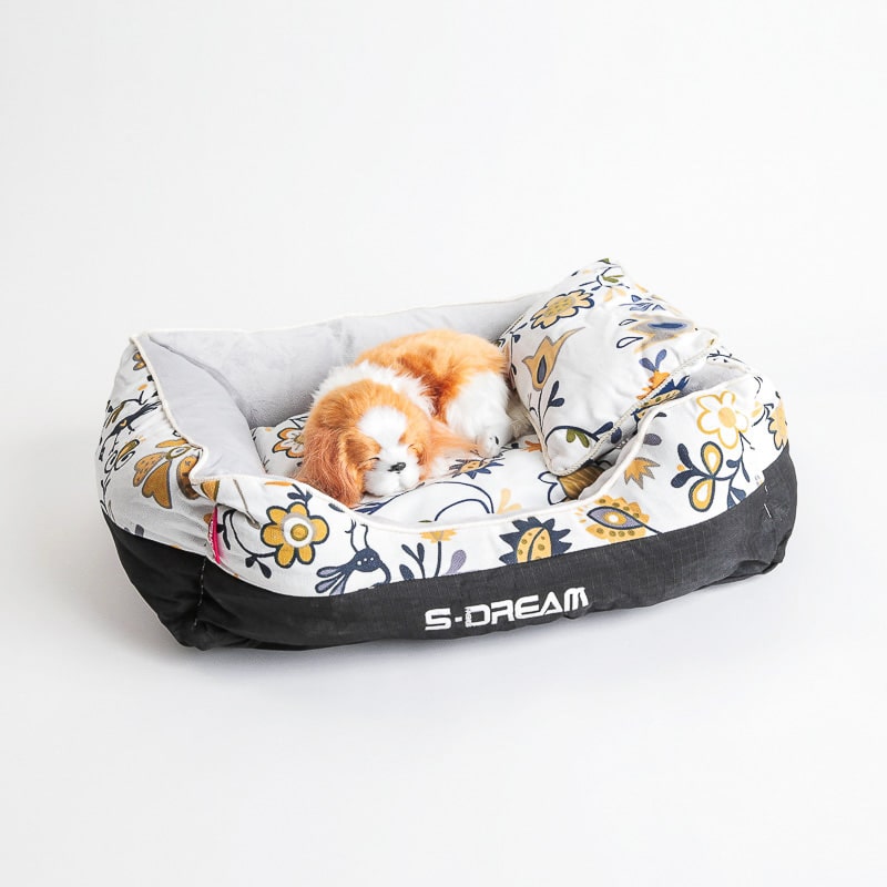 Product Image for S-Dream blomstrete hundeseng og katteseng med  kosepute i 3 str.