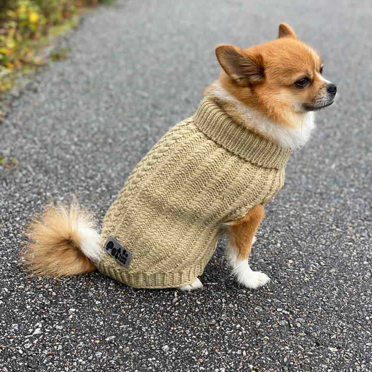 Product Image for Hyttetur strikkegenser til hund - Beige
